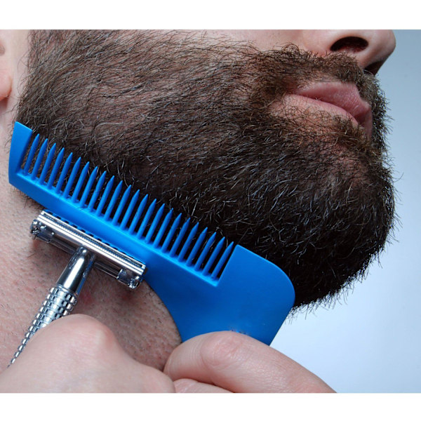 2PCS Styling Trimming Shaping Template Guide Grooming Comb Brush，7 verktyg i 1 Professionellt skäggformningsverktyg för perfekta linjer