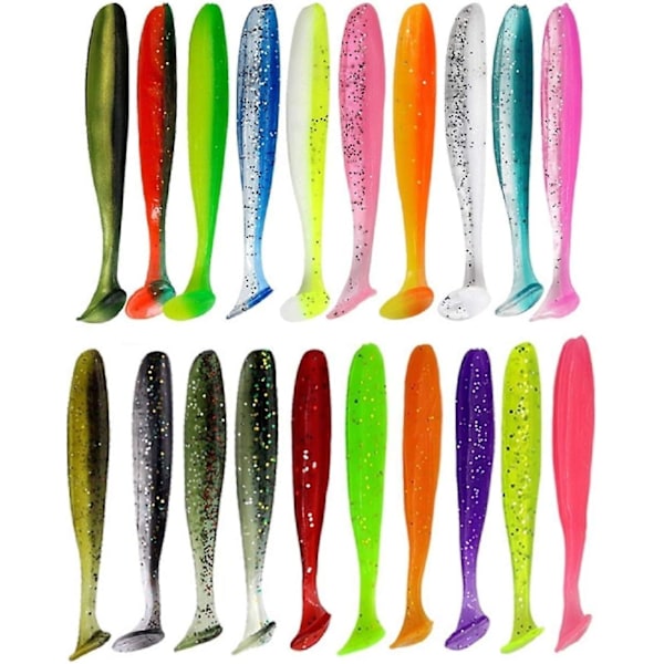 Fishing Soft Plastic Shad Lures - Eco-friendly Fishing Lures Kit (20pcs)