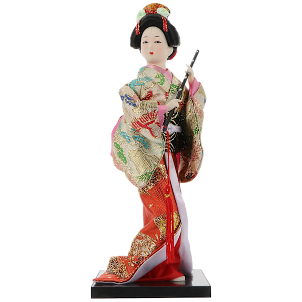 1 stk. japansk stil geisha dukke kimono dukke dekoration skrivebord pynt hjem dekoration