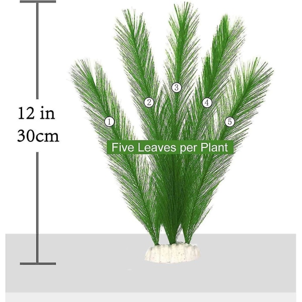 3 stk. Akvarie Kunstige Silke Grønne Planter Dekoration