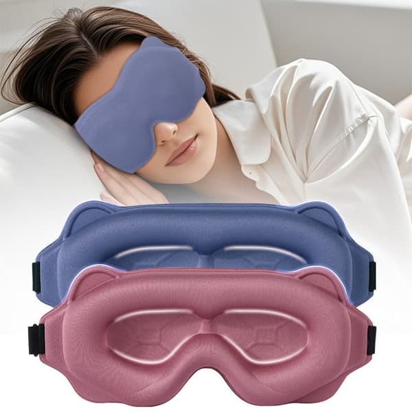 Ögonmask - Ljusblockerande sömnmask - 3D-sömnmask - 2-pack