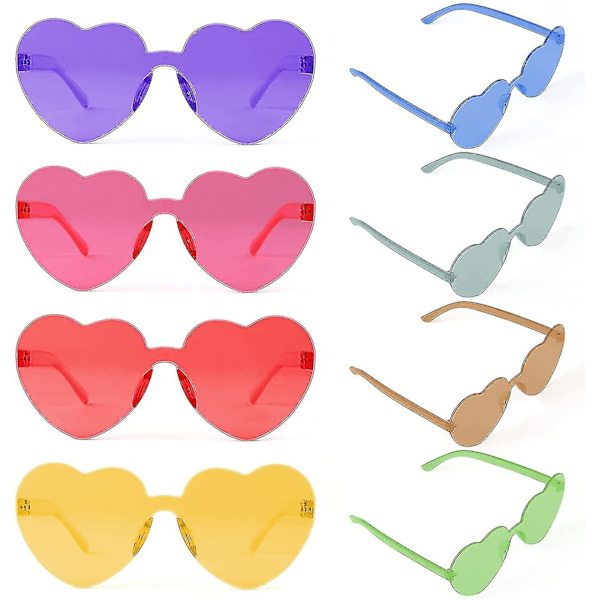 8 Pcs Heart Party Glasses, Specs Sunglasses Funky Glasses, Fancy Dress Costume -sa