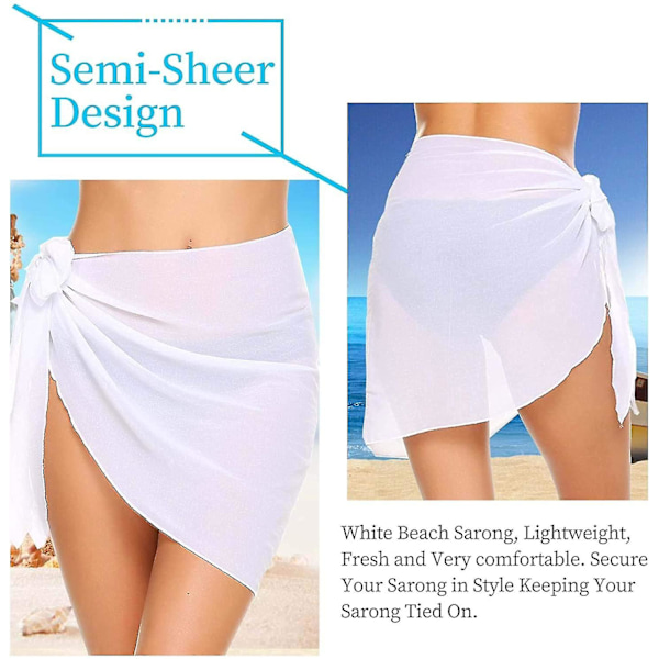 2 stk Strandskjørt Sarong, Svart Hvit Halv Stranddekke Saronger Og Wraps