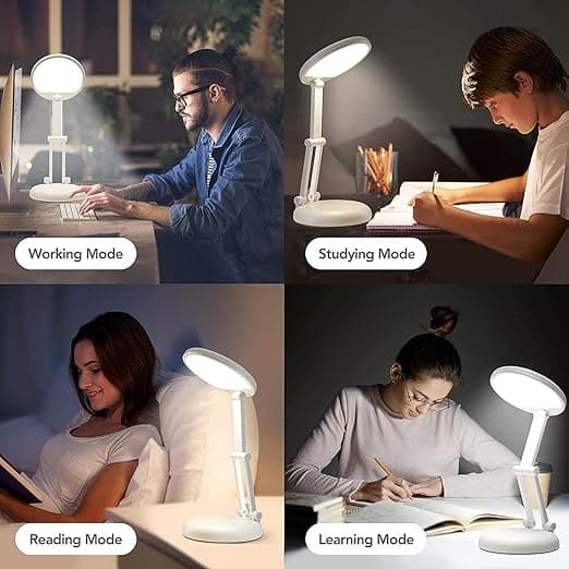 1 sammenleggbar LED-bordlampe, trådløs, rosa
