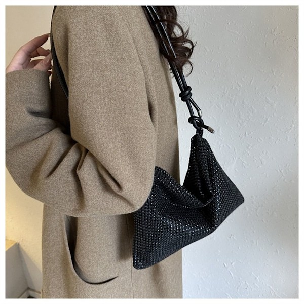 Dame Piger Diamanter Skuldertasker Tote Tasker Messenger Taske Bryllupsfest Håndtaske gold