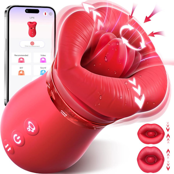 5-i-1 Rose Vibrator - 10 Slikke- & 3 Sugefunktioner Voksenlegetøj
