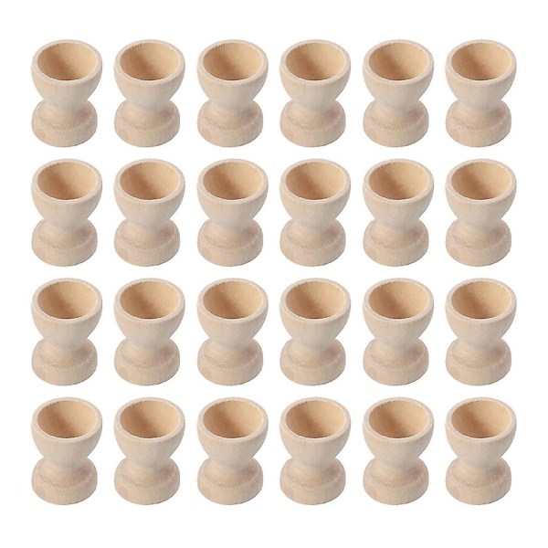 24pcs Wooden Egg Holders Egg Cups Egg Storage Holders Easter Egg Cups for Home