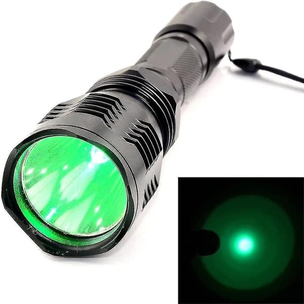 Green Light Super Powerful 2000 Lumen Tactical Flashlight Remote Control Rechargeable Waterproof Hunting Light for Camping Mountaineering Hiking