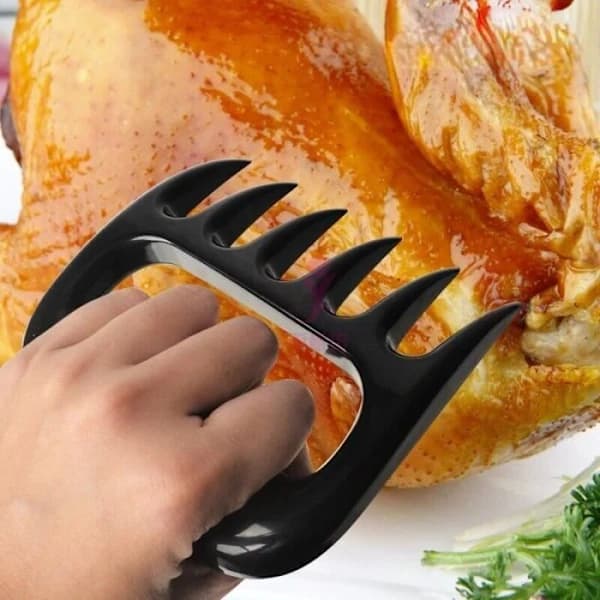 Köttstrimlarklor, multifunktionell köttlyftare och skärare för grill och stekpanna, svart, 2-pack