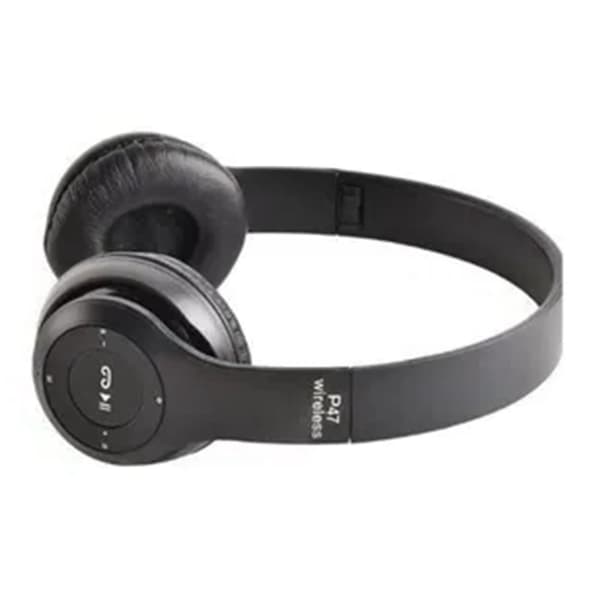 P47 Bluetooth Headset Multifunktion Dyb Bas Støjreducerende Sammenfoldelige Trådløse Sportshovedtelefoner til Hjemmekontor Rejse Sort