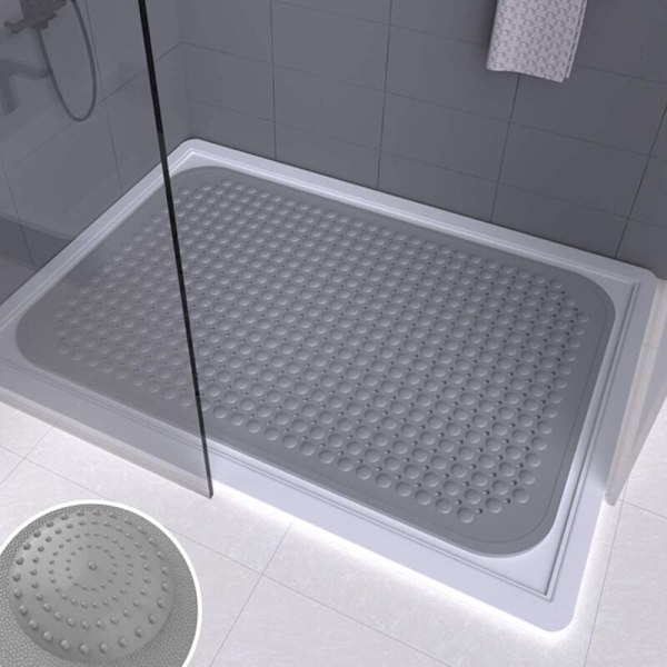 Rektangulær brusemåtte stort badeværelse skridsikker måtte husholdnings brusebad badeværelsesmåtte toilet gulvmåtte PVC fodmassage badekar måtte-8858cm