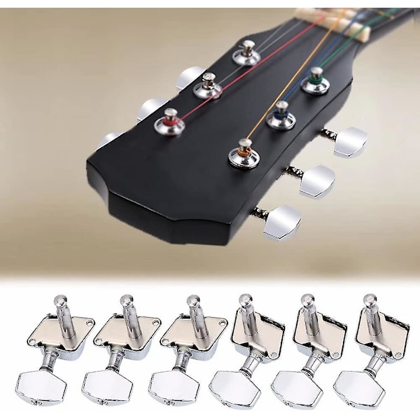 Metal Machine Heads Guitar Tuning Pegs Chrome Metal Tuning Machine Head Keys Set For Guitar Part(1set, Tilfældig Farve)