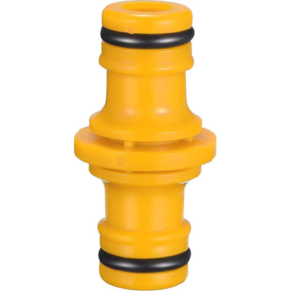 6 stk. dobbelt haneslangekobling Slangefittings til samling af haveslangeslange (gul)