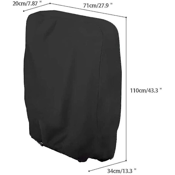 Svart UV-resistent stolskydd hopfällbar vattentät solstolsöverdrag, för trädgårdssängar, solstolar, (71x110cm), med Oxford bärväska, svart Z