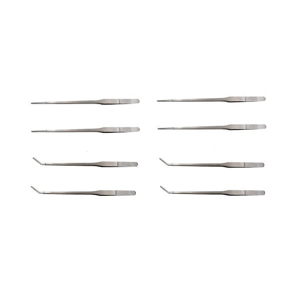 8 Stainless Steel Clips Include 4 Straight Tweezers (about 27cm Long) And 4 Bent Tweezers (about 26