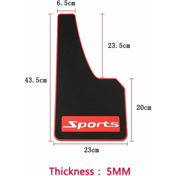 Bløde Materiale Mudderklapper til Bil - Universal Pasform - Sort - Gummi - Ingen Kollision - Universal - 43 cm x 23 cm x 0,5 cm (Sport)