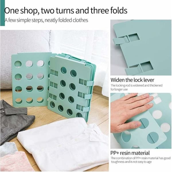 Foldbart bræt, foldbar organizer med klap til voksne, tøjfolder, skjortefolder, T-shirt, grøn