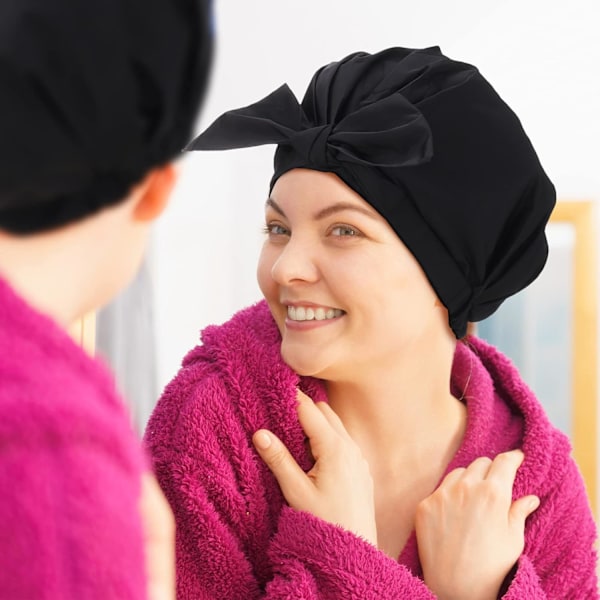 Stk Dusjhetter Justerbar Sløyfe Badehetter Gjenbrukbar Vanntett Turban Dusjhette Badehette