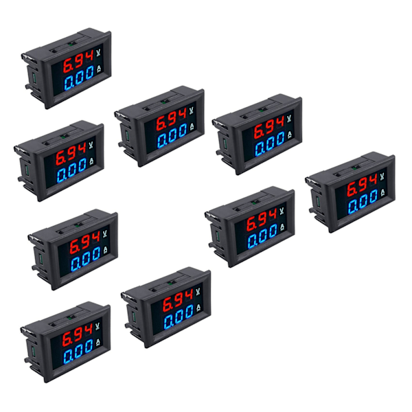 9 stk. LED Digital DC 0-100V 10A Spænding Amp Volt Meter Panel Dobbelt Voltmeter Amperemeter Tester