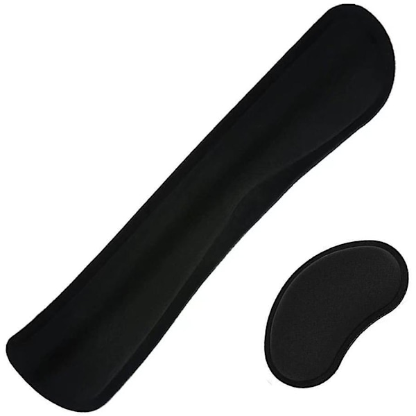 Ergonomisk håndledsstøtte Memory Foam håndledsstøtte til tastatur og mus håndledsstøttesæt sort