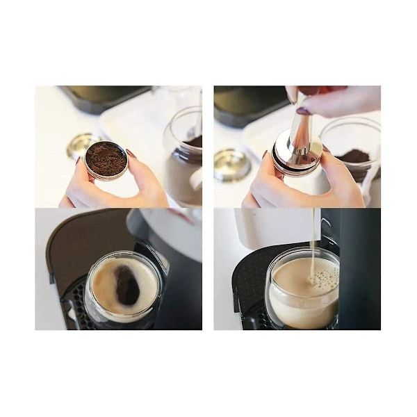 Gjenbrukbare kaffekapsler i rustfritt stål, kompatible med Vertuoplus, gjenbrukbare kaffekapsler i rustfritt stål