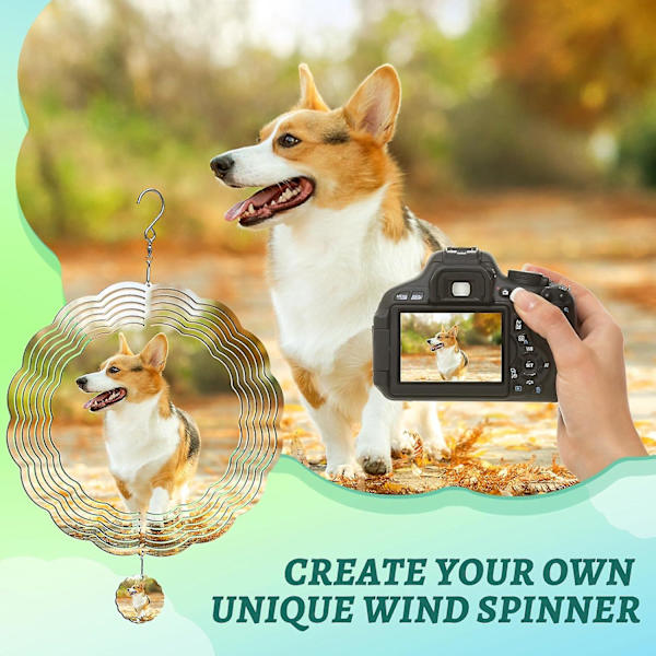 Sublimering Vind Spinner Blanks - 10 Tommer Aluminium Metal Spinners