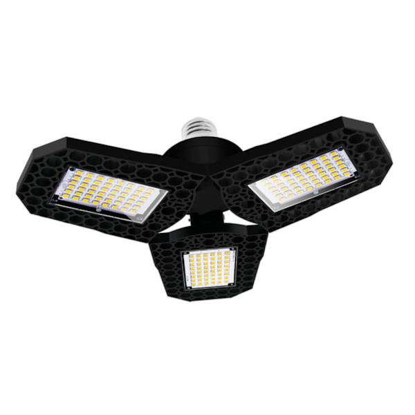 Garagebelysning LED Garagebelysning 1-pack 60w LED-strålkastare Deformerbar LED Garagebelysning Svart Lagerbelysning Arbetslampa LED