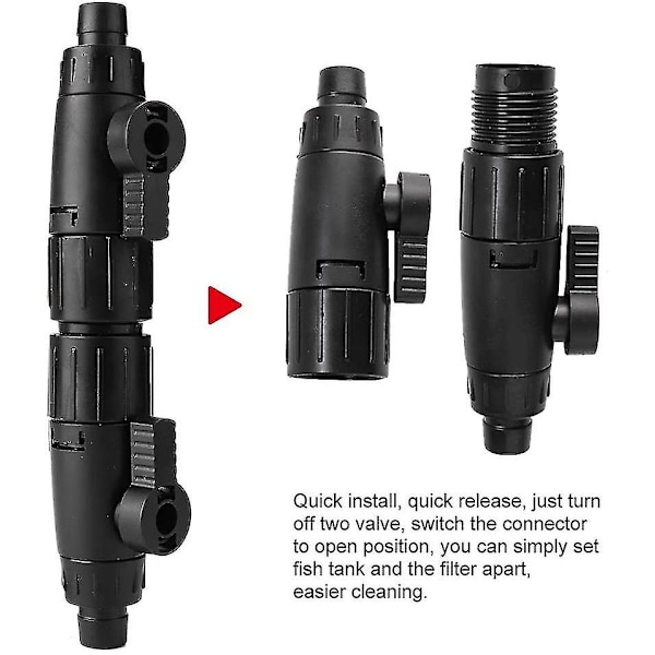 Akvariefisktank Slangrör Snabbfrisättning Vattenflödeskontrollventil Anslutning(16mm/0,6tum)
