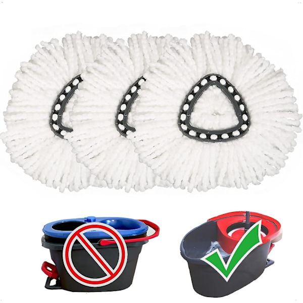 3-delad triangulär svängbar mopp 100 % mikrofiber för djuprengöring Lätt att byta ut