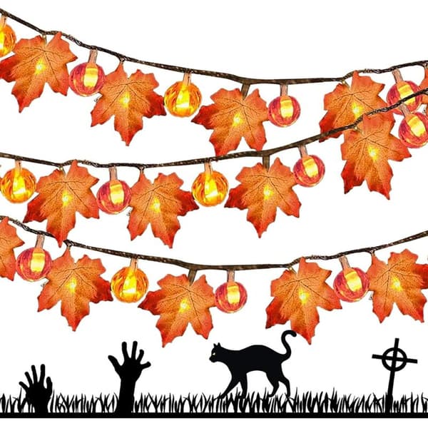 Ahornblad Lys Kæde - Batteridrevet Efterårsdekoration til Thanksgiving