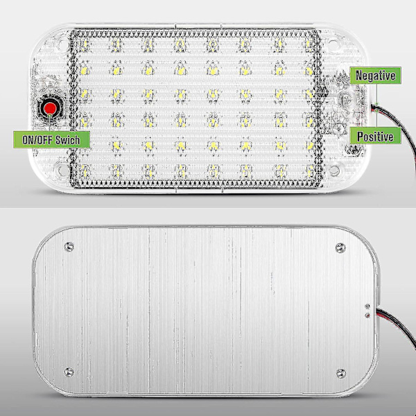 Led indvendigt lys 10w 48 Led Universal Bright indvendigt lys med tænd/sluk-knap til 12v-85v bil varevogn lastbil  loftlampe 2stk