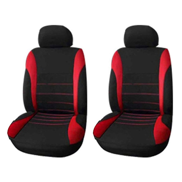 Främre bilskydd fram Airbag redo sport hink skydd, 4-delad uppsättning bilar skydd (svart + röd