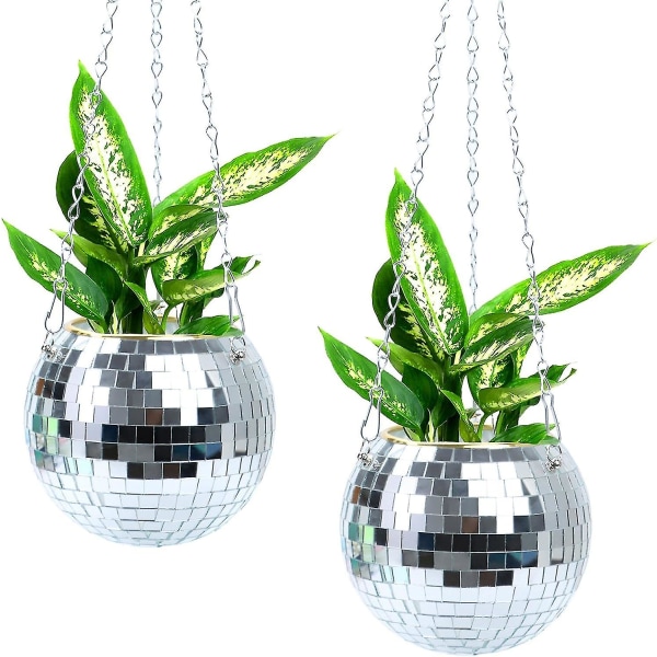 2 kpl Ripustus Disco Pallo Istutuskasvi Ripustin Koukulla Ja Puutelineellä
