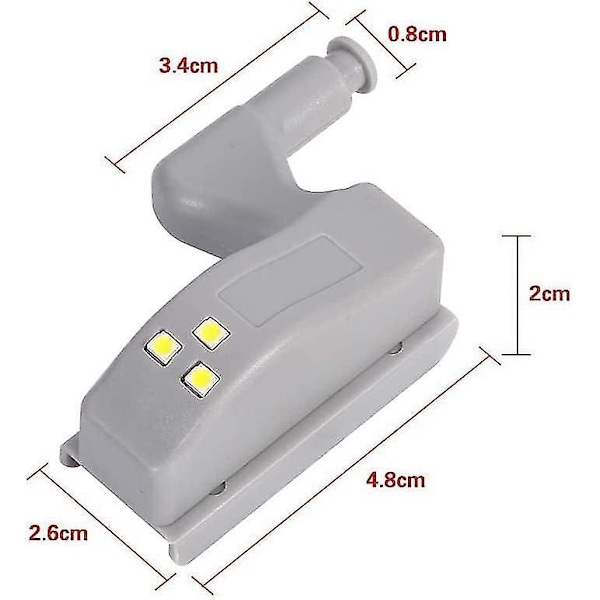 10-delt universell skap LED, hengselsensorlys for skap, garderobe, kjøkkennattlys
