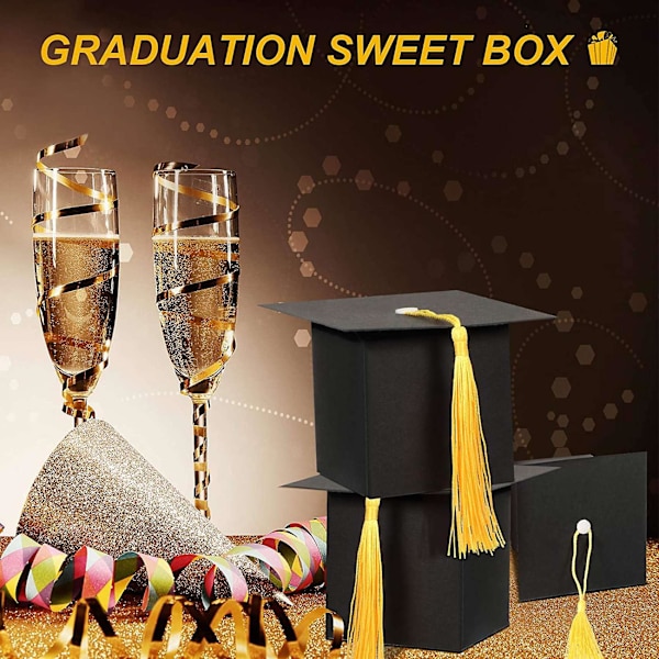 Examensdekorationer 100 st Examensgodisbox Diy Grad Cap Box För Examensgåva Examen