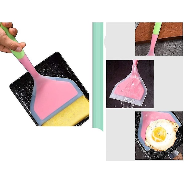 Silikonpannkaksspade bred spatel vändare nonstick stekt spade fiskspade silikon bred flexibel vändare för nonstick köksredskap äggkaka omelett