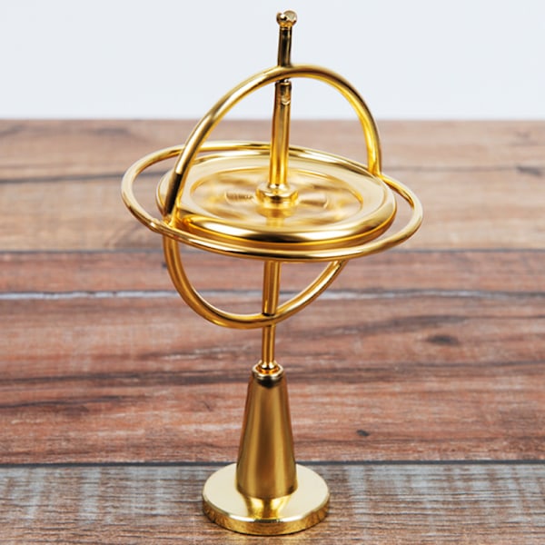 2-pack Gyroskop Leksaker Metall Anti-Gravitations Gyroskop Färgglad Precision Topp Gyroskop för Barn Jul Pedagogisk Gåva (Guld)