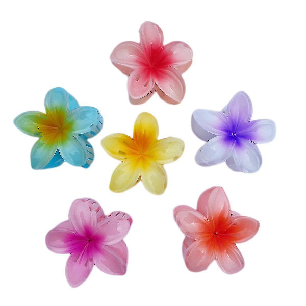6 kpl keinotekoista Bauhinia-kukkahiuspidikettä, Plumeria-kukkahiusneula kylpyhiuspidikelevy hiusneula hiuslisävarusteet, violetti onnekas