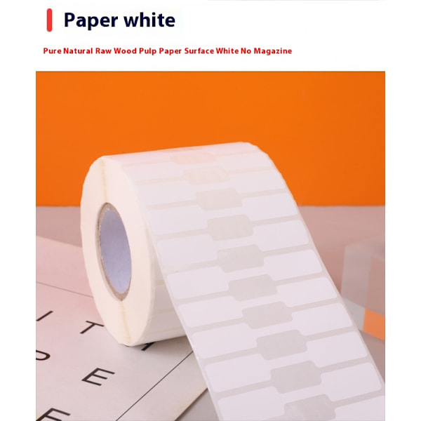 Vitt termiskt papper 70 * 12 * 2000 ark, perforerad stark självhäftande etikett kompatibel med termisk skrivare, BPA-fri