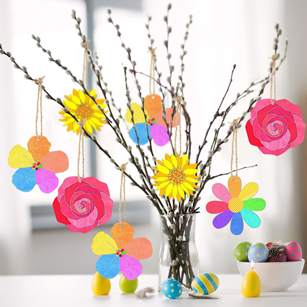 50 st blommor oavslutade träutskärningar för hantverk solros träskivor blomma trä måla hantverk för barn målning