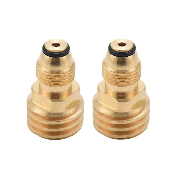 2 stk. Propangassadapter konverterer Lp Tank Service Valve til Qcc1/type1 Uttak Messingadapter