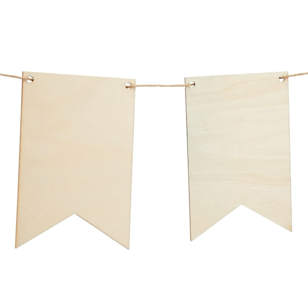 12-pakke uferdige blanke treskilt for DIY-håndverk, maling og uferdige hengende tretremerker med hull og hyssing for håndverk
