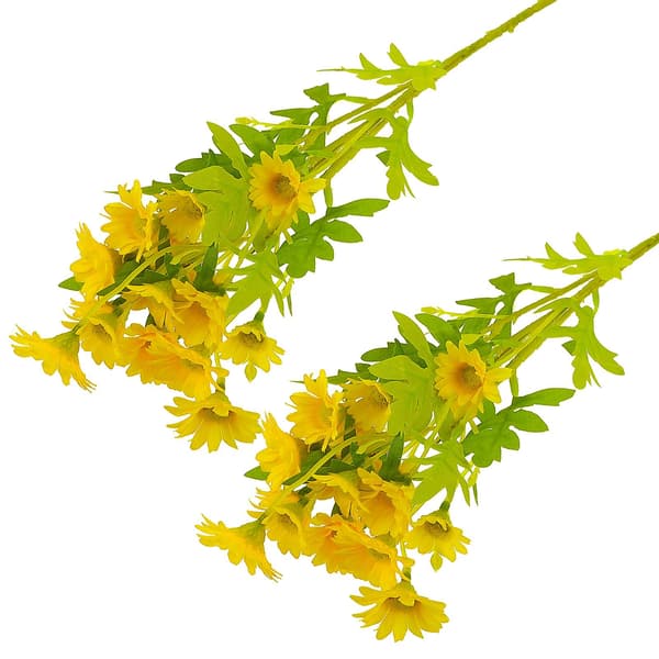 2 stk. Silk Daisy Blomst Kunstige Blomster Buket Dekor Kunstig Daisy Blomst