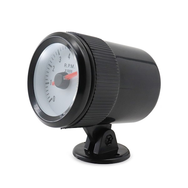 Omdrejningstæller RPM, omdrejningstæller med sort holderkop til autobil 2'' 52mm 0-8000RPM blåt LED-lys