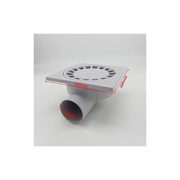Golvbrunn, 75 mm PVC Väggbrunn, ABS Högflödes Duschbrunn för Badrum, Högflödes Sidobrunn, Hållbar