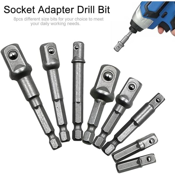 8 stk. MC Skruetrækker Forlængerstang Krom Vanadium Stål Hex Skaft Bor Bit Sæt Holdbar Socket Adapter til DIY