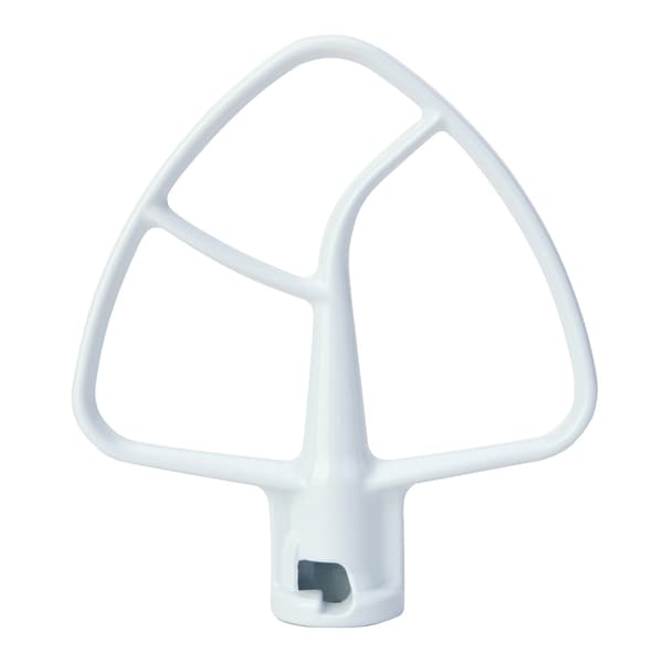 K45B Flatvisp-tilbehør for KitchenAid Kjøkkenmaskiner med vippehode, Slitesterk erstatning for baking, Hvit, 4,5 til 5 Qt