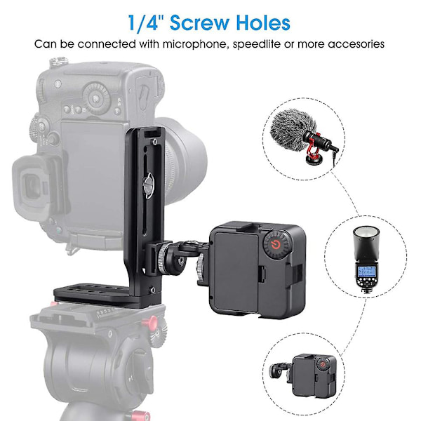 Dslr-kamerastativ L-brakett Vertikal horisontal veksling Stativ Hurtigutløserplate for Osmo Ronin