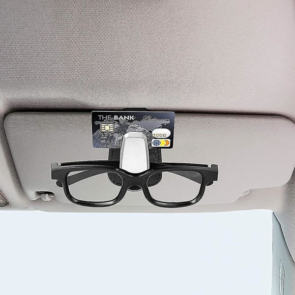 2-pack bilglasögonhållare universell solskyddsglasögonhållare klämma läder