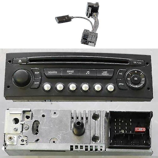 Bluetooth 5.0-bilmottagare Aux-adapter för Peugeot Citroen C2 C5 Rd45 Rd4-radiomodul -j